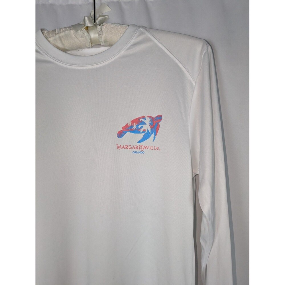 Margaritaville Sun Shirt S Men's White Quick Dry UPF 50+ Long Sleeve Turtle - Picture 3 of 8